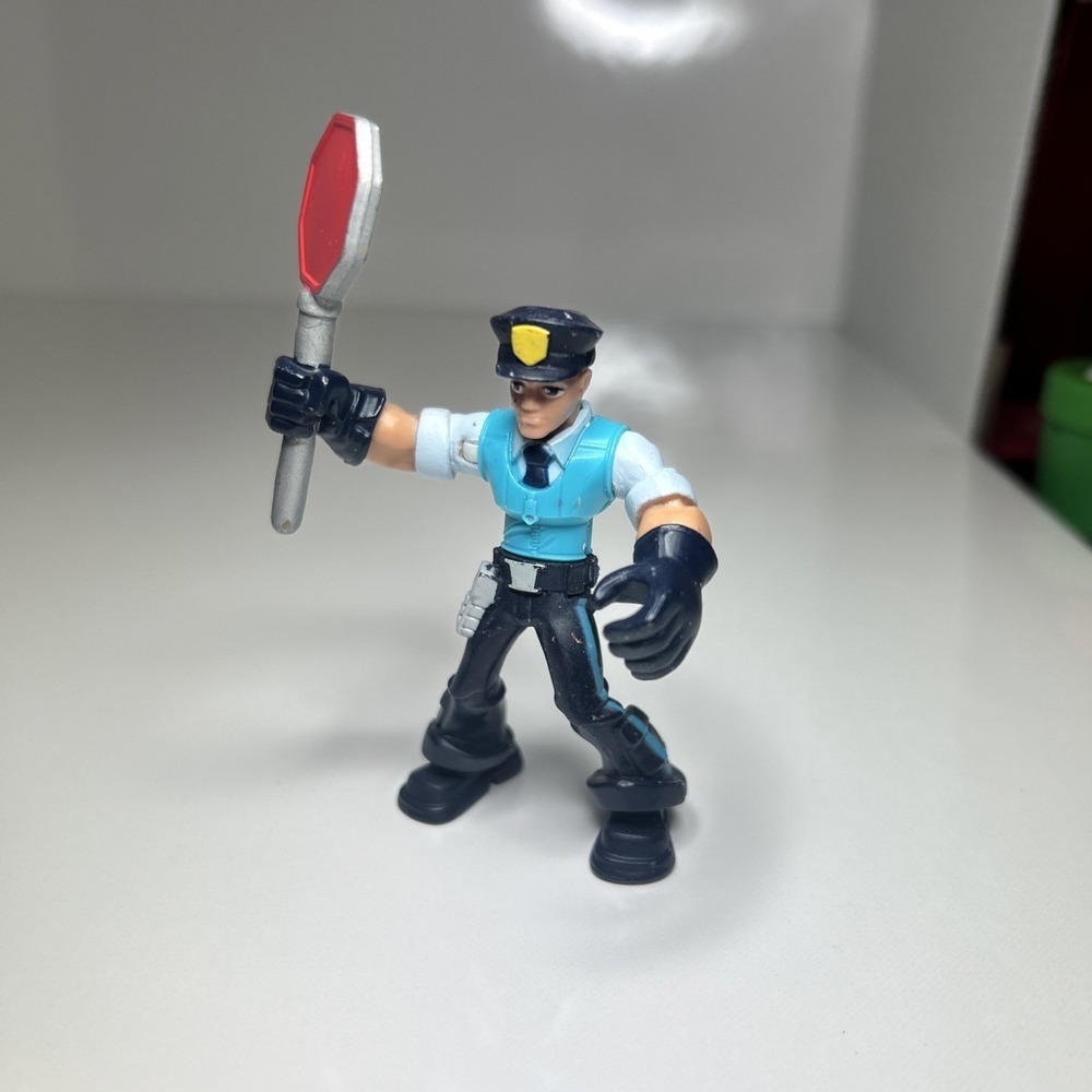 2009 Hasbro ADVENTURE HEROES Action Figure Police Man With Sign Stop Go Officer